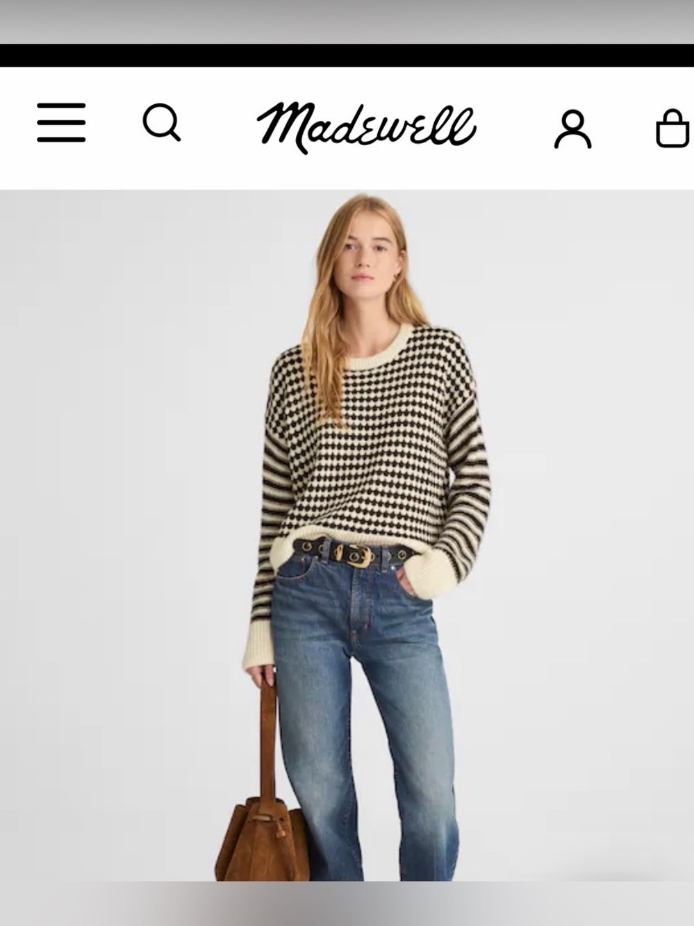 NWT Madwell Mixed Stripe Pullover Sweater